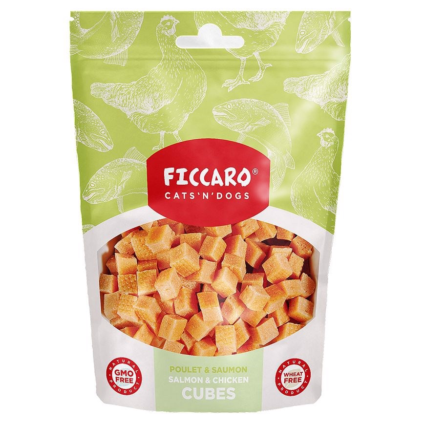 FICCARO Salmon and Chicken Cubes, 100g thumbnail